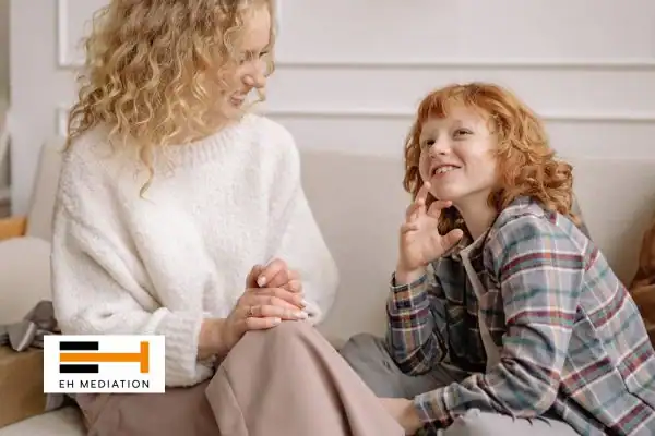Happy mother and child after sorting child arrangements mediation Hammersmith & Fulham
